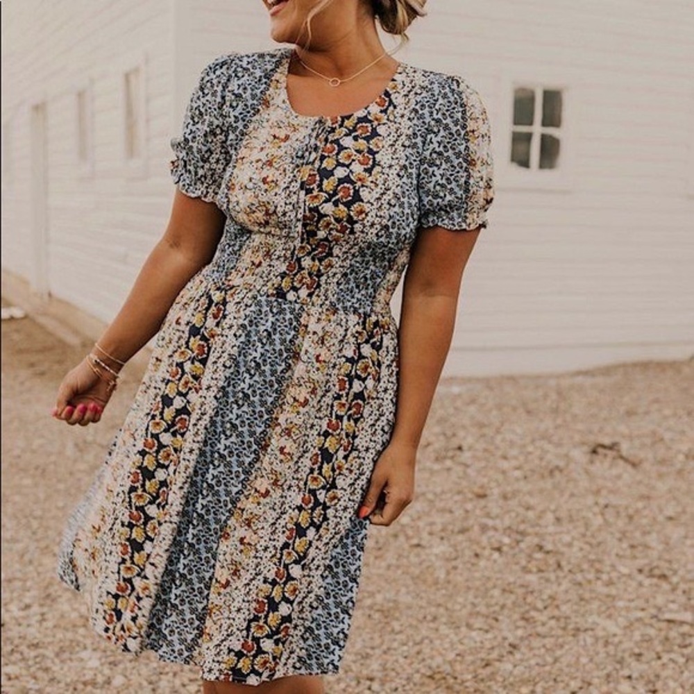 Roolee Niemann Blue Print Dress - SIZE SMALL